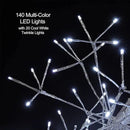 Christmas led Sparkle Ball Hanging Outdoor décorations -Haning Twig Ball,Snowflake Ornament Lights Indoor Outdoor Festive Holiday Décor 24Inch (Cool White) by CozyNest Decor