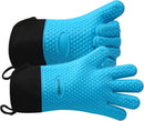 GEEKHOM BBQ Gloves Heat Resistant Oven Mitts - Silicone Grilling Gloves with 14" Long Arm Protection - Waterproof Pot Holder Non-Slip for Men & Women, Kitchen Cooking, Baking, Camping, Blue by GreenHaven Gardens