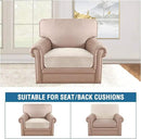 H.VERSAILTEX Velvet Stretch Couch Cushion Cover Plush Cushion Slipcover for Chair Cushion Furniture Protector Seat Cushion Sofa Cover (1 Piece Armchair Cushion Covers, Ivory)