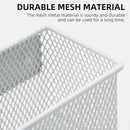 dedoot 2 Pack Pen Holder, 3.45x2.3x2.6inch Magnetic Basket Locker Organizer Metal Mesh Pencil Memo Holder for Whiteboard, Fridge, Desk, Offices,White by CozyNest Decor