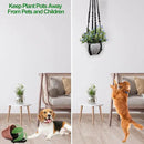 RIFNY Macrame Plant Hanger for 5 to 10 Inch Plant Pots, 35 Inch Indoor Handmade Woven Rope Hanger Kits with Hooks and Wood Beads, Hanging Planter Basket Holder for Boho Home Decor (Black, 3 Pack) by GreenHaven Gardens