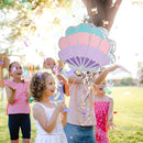 Wernnsai Mermaid Seashell Piñata - Pink Shellfish Pinatas for Kids Girls Birthday Mermaid Princess Party Decorations Under The Sea Ocean Theme Party Games With Bat Blindfold 16“ x 12.5" x 3" by TinyTreasures Baby Boutique