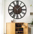 LEIKE 32" Oversized Large Wall Clocks,Silent,Non Ticking,Battery Operated Modern Round Big Wood Decorative Metal Wall Clock for Living Room, Bedroom,Kitchen,Farmhouse,Office Decor - Black,32 Inch by CozyNest Decor