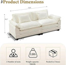 URRED Modular Sectional Sofa Comfy Cloud Couch, Modern Chenille Sofa Sleeper Deep Seat Couches with Ottoman/Pillows for Living Room (White, 82.6'') by CozyNest Decor