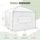 EAGLE PEAK 10x10 Portable Walk-in Greenhouse, Pop-up Indoor Outdoor Garden Green House, Zippered Doors and Windows, PE Cover, White by GreenHaven Gardens