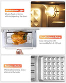 28QT Air Fryer Toaster Oven Combo, Large 12-in-1 Convection Countertop Oven with Next-Gen HeatWave Convection, 3-Layer Cooking, Rotisserie for Chicken, Fits 11" Pizza, Full Accessories, Sparkle Black by CozyNest Decor