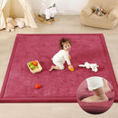 1.3" Thick Baby Play Mat for Floor, 39x59 Foam Tummy Time Mat, Padded Support Soft Plush Nursery Rug for Infant Kids Toddler Crawling Kick Activity (Burgundy) by TinyTreasures Baby Boutique