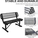 4/6/8 Feet Park Bench for Outside Heavy Duty Metal, Garden Benches Outdoor Bench with Backrest & Portable Frame, for Shopping Malls Stores Parks Patios Decks, Black by GreenHaven Gardens