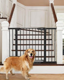 Cumbor 29.7-46" Baby Gate for Stairs, Mom's Choice Awards Winner-Auto Close Dog Gate for The House, Gifts for Mom, Easy Install Pressure Mounted Pet Gates for Doorways, Black by TinyTreasures Baby Boutique