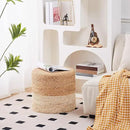 Wimarsbon 18'' Pouf Ottoman, Natural Braided Poof, Round Poufs, Rustic Handweave Lounge Pouffe, Boho Footrest Stool for Bedroom, Accent Table or Seat for Patio, Living Room by CozyNest Decor