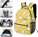 Cartoon Duck Yellow Custom Kids Backpack 16.5 Inch for Boy Girl, Personalized Waterproof Child School Travel Bag with Name, 16.5’’ X 12.2’’ X 5.9’’ by TinyTreasures Baby Boutique