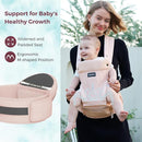 Momcozy Baby Carrier with Hip Seat, 2-in-1 Forward-Facing Carry for Active Babies, Detachable Hands-Free Carrier up to 44lbs, Breathable Infant Carrier Fits Waist Sizes up to 45 Inches, AirMesh Pink by TinyTreasures Baby Boutique