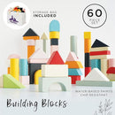 Le Toy Van - Educational Wooden Building Blocks 60 Piece Set Toy | Montessori Style Shape & Colour Development Toy - Suitable for 12 Months + (PL135) by TinyTreasures Baby Boutique