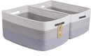 Large Storage Baskets for Shelves, Closet Organizers Bins for Clothes Blanket Towels, Baby Nursery, Toy Baskets Box, Woven Rope Baskets, 17 x 13 x 7.5”, 2 Packs Gradient Grey by CozyNest Decor