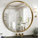 36 Inch Round Bathroom Mirror - Wall Mounted Circle Mirror with Metal Frame, Modern Mirror Suitable for Bathroom, Vanity, Entryway, Living Room, Wall Decor,Gold by CozyNest Decor