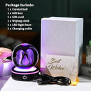 YWHL 3D Crystal Ball Penguin Figurine with LED Base Laser Penguins Gifts for Women Men on Christmas Birthday Decorative Penguin Statue Ball Glass Animals Globe Night Light for Home Decor (80mm) by GreenHaven Gardens