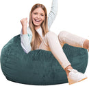 Classic Bean Bag Chair, with Faux Rabbit Fur Cover for Teens and Kids, Memory Foam Bean Bag Chairs, Ultra Soft Faux Fur Fabric, 2.5 feet Round Fluffy Bean Bag Sofa by TinyTreasures Baby Boutique