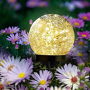 Solar Garden Lights Outdoor Waterproof, 4 Pack Cracked Glass Ball Light, Ground Landscape Garden Decor, Solar Globe Decorative for Pathway/Patio/Lawn/Yard (Warm White, 4.7") by CozyNest Decor
