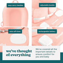 MyBaby 3-in-1 Calming Baby Cushion, Soothing Comfort for Newborns & Infants, Snuggling Sensation, Sound and Vibration, Designed for Safety, Rechargeable & Machine-Washable, by Homedics, Coral by TinyTreasures Baby Boutique