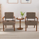 Accent Chair Set of 2 with Table, Living Room Chairs with Soft Seat & Armrests for Living Room Bedroom Reading Room Waiting Room (Brown), (AC01) by CozyNest Decor