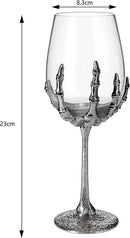 Stemmed Skeleton Wine Glasses Set Of 2 By Skeleton Hand Glasses 9 H Goth Gifts Skele by The Wine Savant