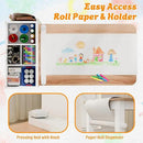 Kids Art Table and Chair - Toddler Craft Table and Chairs Set with 2 Chair & Bins, Large Storage Kids Activity Desk with Paper Roll for Playrooms & Classroom, 40" L x 20" W, Natural by CozyNest Decor