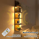 5 Tier Wall Shelf Unit, Modern Vertical Lack Wall Shelves with Light, Wall Mount, Floating Column Home Decor Shelves for Bedroom, Living Room, Vanity Storage Display(Dark Brown) by CozyNest Decor