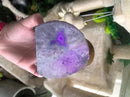 AMOYSTONE Purple Agate Rock Stone Candle Stand Cut Base 1.5-2.5 Lbs for Home Décor by CozyNest Decor
