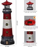 Solar Lighthouse Garden Outdoor Statues, Waterproof Lawn Lights Decor; Automatic Rotating Solar Lights for Yard, Patio, Ground, Tabletop Decoration; Unique Housewarming Gifts - 2PACK by GreenHaven Gardens