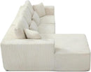 HYJT-H&K Modular Sectional Sofa Cloud Sectional Couch, 107" Comfy Fluffy L Shaped White Couches for Living Room, Deep Seat Memory Foam Plush Corduroy Boneless Couch Sectionals Left Facing Chaise Sofa by CozyNest Decor