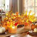 Thanksgiving Centerpiece Fall Table Flower - 2 Pack Lighted Realistic Artificial Table Plant with Western Modern Boho Rustic Aesthetic Bouquet Fall Decor Gift for Home Farmhouse by CozyNest Decor