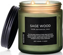M&SENSE Sage Wood Scented Candle, 11.6oz 70 Hours Long Lasting Clean Non Toxic All Natural Soy Wax Candle for Relaxing & Stress Relief, 2 Wick Home Fragrance Gifts for Home Decor by CozyNest Decor