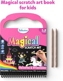 Skillmatics Scratch Art Book for Kids - Unicorns & Princesses, Craft Kits & Supplies, 30+ Scratch Stickers, Travel Toys, DIY Kit, Gifts for Girls & Boys Ages 3, 4, 5, 6, 7, 8 by TinyTreasures Baby Boutique