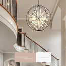 31.5" Black Chrome 16-Light Globe Sputnik Chandelier Modern Adjustable Hanging Ceiling Glass Tube Pendant Light Fixture for Entryway Foyer Stairway Dining Living Room Hallway by CozyNest Decor