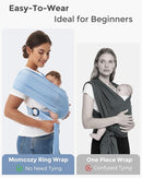 Momcozy Baby Carrier AirMesh - The Perfect Summer Water Sling for Newborns to Toddler 8-35 lbs - Cooling, Breathable and Lightweight Baby Wrap, Nice for Summer, Pool, Beach, Swimming, Light Blue by TinyTreasures Baby Boutique
