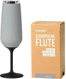 Huski Champagne Flute | NEW | Award-winning Design with Detachable Stem | Premium Stainless Steel Champagne Glass with Lid | Triple Insulated Tumbler | 8oz Capacity | Great Gift (Stone Grey) by CozyNest Decor