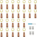 YJFWAL 24Pack 20LED Wine Bottle Lights with Cork, Cork Shape Silver Copper Wire Fairy Mini String Lights Fairy lights Battery Operated for DIY, Party, Wedding, Christmas, Halloween Decor (Warm White)