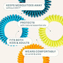 Cliganic Mosquito Repellent Bracelet Stickers Pack for Kids & Adults Multi Color, Natural DEET-Free, Essential Oil Infused 40 Bands with 60 Patches, Citronella Scent (100 Pack) by TinyTreasures Baby Boutique