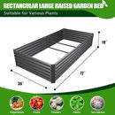 A ANLEOLIFE 6X3X1.5 ft Galvanized Raised Garden Beds Outdoor, Rectangular Metal Planter Box for Planting Vegetables Flowers Herb, Anti-Rust & Easy-Setup, Quartz Grey by GreenHaven Gardens