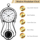 CLXEAST 20 Inch Black Metal Pendulum Wall Clock, Large Schoolhouse Regulator Wall Clocks for Living Room Decor,House Warming Gifts New Home,Gifts for Women by CozyNest Decor