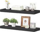 HOOBRO Floating Shelves for Wall, Wall Mounted Shelf Set of 2, 23.6" Hanging Shelf with Invisible Brackets, for Wall in Bathroom, Bedroom, Toilet, Kitchen, Living Room, Office, Black BK60BJ01 by CozyNest Decor