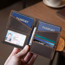 Real Leather Wallet Functional RFID Bifold Passport Holder Travel (Dark Brown) by TinyTreasures Baby Boutique
