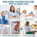 Toddler Booster Seat for Dining Table Chair,Non-Slip Bottom Baby Kid Booster Seat for Dining Table,2 Adjustable Straps,Portable Booster Seat for Table Travel Booster Seat for Toddler(Grey+White) by TinyTreasures Baby Boutique