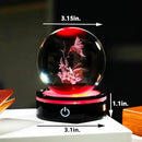 YWHL 3D Hummingbird Figurine Crystal Ball with Light Base, Hummingbird Gifts for Women Men on Christmas Birthday, 3D Laser Engraved Hummingbird Ornament Glass Decorative Ball for Home Office (80mm) by GreenHaven Gardens