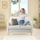 VINGLI 47" Small Couch, Beige Loveseat Mini Couch Mid Century Modern Decor Love Seat for Small Spaces Living Room, Bedroom, Play Room by CozyNest Decor