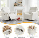 Power Recliner Chair Swivel Glider, Electric Rocking Recliner Chairs with USB and Type-C Ports, Nursery Chair Recliner for Living Room, Bedroom, Apartment（White） by TinyTreasures Baby Boutique