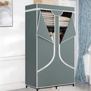 SORCEDAS Portable Wardrobe Closet Storage Organizer Metal Hanging Rack Non-Woven Fabric 34 Inch Grey by CozyNest Decor