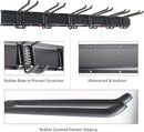 Garage Storage Rack Hooks, 48 Inch Heavy Duty Wall Mount Garage Organization with 3 Rails and 6 Adjustable Double Wall Hooks,Hanging Shelves for Garden Tool/Broom/Mop(Black) by GreenHaven Gardens