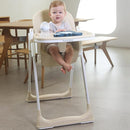 3 in 1 Baby High Chair with Wheels, Adjustable 5 Point Harness, Tray, Foot Rest, Backrest and Seat Height, Foldable High Chair for Toddlers, Beige by TinyTreasures Baby Boutique