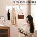 Folding Coat Hooks, Wall Mounted Coat Rack with 5 Retractable Hooks, Heavy Duty Towel Rack for Bathroom Wall Hook for Hanging Clothes Bathrobe, Stainless Steel Coat Hanger for Entryway(White) by CozyNest Decor